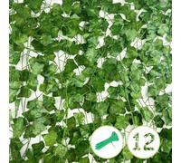 Diompirux 12 viti finte che cadono realistiche con set di 50 serricable | 2,2 m Edera artificiale ghirlanda, artificiale all'aperto, finto edera fogliame, vite decorazione per giardino, casa