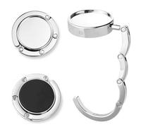 Diompirux 2 pezzi Gancio per Borsa Pieghevole per Tavolo, Appendi Borsa in Alluminio Pieghevole Antiscivolo Antigraffio, Appendiabiti da Tavolo Gancio Titolare, Idea Regalo per Donne