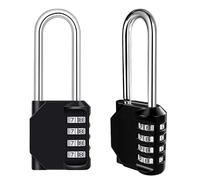 Diompirux 2 Pezzi Lucchetto Combinazione a 4 Cifre, Impermeabile Lucchetto A Combinazione, Esterno Serrature Lungo, Password digitale regolabile, Per Armadietto, Palestra, Classificatori, Zaini