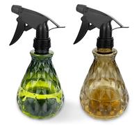 Diompirux 2 Pezzi Spruzzatore Acqua 500ml, Spray Ricaricabile per Nebulizzazione Fine, Trasparente Plastica Grilletto Spruzzatore, per Giardino, Piante, Parrucchiere, Pulizia (ciano, giallo)