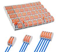 Diompirux 45 pezzi Connettori a filo compattia(2 porte/3 porte/5-porte), Connettori Elettrici con Leva di funzionamento, PA/PC Ritardante di Fiamma, Connettori per Cavi Combinabili Liberamente