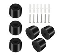 Diompirux 6 Pezzi Ferma Porta tondo in gomma, con accessori per il montaggio a vite, antiscivolo, per Tutti i Pavimenti Interni ed Esterni, per proteggere porte, pareti e mobili, per Ufficio, Hotel