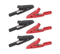 Diompirux 6 Pezzi Morsetti a Coccodrillo, morsetti a coccodrillo da 41.5 mm con tappo singolo, Clip Coccodrillo Elettronica per Test Elettrici Lavoro, con isolamento protettivo, per morsetti per cavi