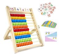 Diompirux Pallottoliere per Bambini Legno con 100 Perline Multicolori, Abaco Legno Calcolatrice, Matematica Educativo Abaco, Applicabile Giocattoli Educativi Prescolari, per Ragazzi Ragazze 3+ Anni