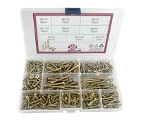 Diompirux Set di 360 Viti Multiuso compatibili Pozi, Acciaio zincato Viti legno, Viti autofilettanti per legno, Testa Svasata Piana Impronta Cruciforme, per recinzioni, porte, pavimenti, M3/M3.5/M4