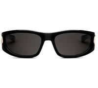Dior VeryDior S3F Round Sunglasses - Grey Lenses, Black Acetate Frame with Cannage Temples and Gold CD Hinge
