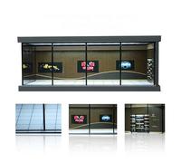 Diorama 1/64, modello di garage con illuminazione a LED, modello di parcheggio della città, per 1/64 (showroom)