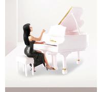Diorama 1:64 Scale Pianist Figure Scene Painted Desktop Resin With Piano Street