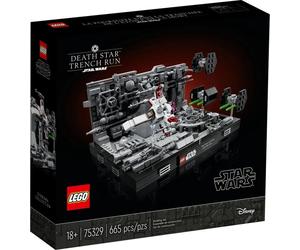 Diorama LEGO Star Wars Morte Nera 75329 con caccia TIE e X-wing, scena Trench Run - Nouvo