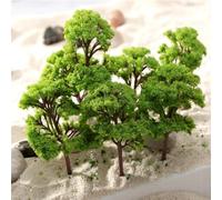 Diorama Models Alberi, 10 pezzi, 4-6 cm, in plastica, materiali vegetali per edifici in scala HO N OO con sabbia da tavolo, layout scenico, kit diorama da 4 cm