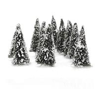 Diorama Scenery Kit, 10 pezzi 10 cm modello alberi di pino in miniatura bianco neve alberi inverno foresta treno ferrovia layout paesaggio diorama scenario scala OO stile B