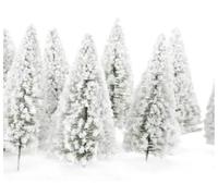 Diorama Scenery Kit, 10 pezzi 10 cm modello alberi di pino in miniatura bianco neve alberi inverno foresta treno ferrovia layout paesaggio diorama scenario scala OO stile D