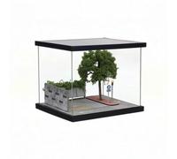 Diorama Stradale in 1 64 con Luce Scena Vetrina Teche Espositiva Materiale PVC Acrilico Porta Type Base Ebano Copertura Trasparente