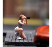 Diorami fotografici in scala 1/64 con modella ragazza che indossa una