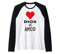 Dios es Amor - Spanish Christian Bible Verse Tee Maglia con Maniche Raglan