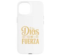Dios Es Mi Fuerza Camiseta Cristiana Jesús Latino Hispano Custodia per iPhone 15
