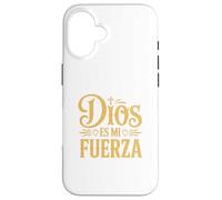 Dios Es Mi Fuerza Camiseta Cristiana Jesús Latino Hispano Custodia per iPhone 16