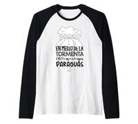Dios es Mi paraguas en Medio de la tormenta Maglia con Maniche Raglan