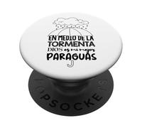 Dios es mi paraguas en medio de la tormenta PopSockets PopGrip Adesivo