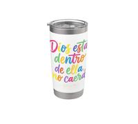 Dios Esta Dentro De Ella No Caera Cristianos Fede religiosa Bicchiere termico in acciaio inox doppia parete