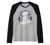 Dios Te da Paz a Medio de la Tormenta - Salmos 29:11 Maglia con Maniche Raglan