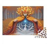 Diosa del bosque del otoño Puzzle 1000 Pezzi Cartoncino Premium Per Coppie, Allenamento Concentrazione, Divertimento Tempo Libero Indoor, Regalo Inaugurazione Casa Ideale 38x26cm/1000pcs