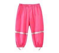 Dioshak Pantaloni da Fango e Pioggia per Ragazze Bambini Pantaloni Riflettenti Impermeabili e Antivento Traspirante Leggeri non Imbottiti Sovrapantaloni Escursionismo Alpinismo per 7-8 Anni Rosa Rosso
