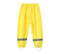 Dioshak Pantaloni da Fango e Pioggia per Ragazzi Bambini Pantaloni Riflettenti Impermeabili e Antivento Traspirante Leggeri Non Imbottiti Sovrapantaloni Escursionismo Alpinismo per 7-8 Anni, Giallo