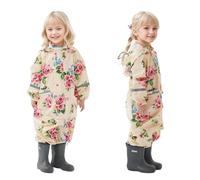 Dioshark Impermeabile Bambina Ragazza Giacche Pantaloni Beige Tuta da Pioggia Antipioggia Portatile Mantella Manica Lunga con Cappuccio e Reflex Outdoor Viaggio Poncho per Bambini 4-6 Anni, Fiore