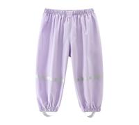 Dioshark Pantaloni Pioggia per Ragazza Bambini Sopra Pantaloni Impermeabili e Antivento Pantaloni Fango Traspiranti Leggeri Riflettenti non Imbottiti Sovrapantaloni Primavera Asilo per 3-4 Anni, Viola