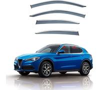 DIOTTI 4 Pezzi Deflettori d'Aria Antiturbo per Alfa Romeo Stelvio 2017-2022, Antivento Anteriori e Posteriori Visiere Parasole Parapioggia Paravento