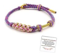 DIOWUS Braccialetto con nodo di ciliegia, con scritta "To My Granddaughter A Link That Can Never Be Undone - Braccialetto per nipote della nonna, regolabile, intrecciato a mano, per donne, gioielli di