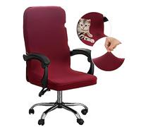 Dioxide Coprisedia da Ufficio, Coprisedie Staccabile Elastica, Fodera per Sedia da Ufficio con Schienale Cerniera Lavabile Universal Quattro Stagioni (Senza Sedia) (Vino Rosso L)