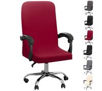 Dioxide Coprisedia da Ufficio, Coprisedie Staccabile Elastica, Fodera per Sedia da Ufficio con Schienale Cerniera Lavabile Universal Quattro Stagioni (Senza Sedia) (Vino Rosso M)