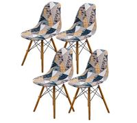 Dioxide Coprisedie con Schienale 4 pezzi con Stampa Moderna,Copri Sedia da Cucina Alta Elasticità, Copri Sedie Soggiorno Stampato Elasticizzato per Banchetti, Feste e Decorazioni Casa(Puzzle)