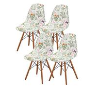 Dioxide Coprisedie con Schienale 4 pezzi con Stampa Moderna,Copri Sedia da Cucina Alta Elasticità, Copri Sedie Soggiorno Stampato Elasticizzato per Banchetti, Feste e Decorazioni Casa(Salvia)