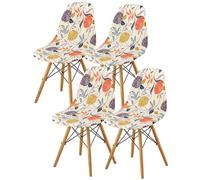 Dioxide Coprisedie con Schienale 4 pezzi con Stampa Moderna,Copri Sedia da Cucina Alta Elasticità, Copri Sedie Soggiorno Stampato Elasticizzato per Banchetti, Feste e Casa(Rampicante fiorito)