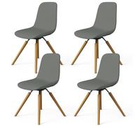 Dioxide Coprisedie con Schienale, Copri Sedia da Cucina Lavabile Rimovibile,Coprisedie Elastica Universale, Protezione Sedie, Decorazione per Hotel, Arredamento Ristorante(Grigio 4PCS)