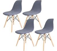 Dioxide Coprisedie con Schienale Elasticizzato, Impermeabile Copri Sedia da Cucina Rimovibile e Lavabile per Sala da Pranzo, Hotel, Cerimonia (4PCS,Grigio blu)