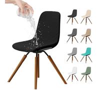 Dioxide Coprisedie con Schienale Elasticizzato, Impermeabile Copri Sedia da Cucina Rimovibile e Lavabile per Sala da Pranzo, Hotel, Cerimonia (4PCS,Nero)