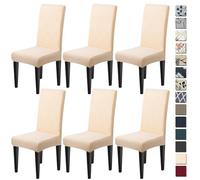 Dioxide Coprisedie con Schienale Elastico 6 Pezzi,Copri Sedia da Cucina Tessuto Leggero e Confortevole,Universali Coprisedia Elasticizzati, Moderno Fodera Sedia per Soggiorno,Cucina,Casa (Giallo)