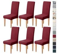 Dioxide Coprisedie con Schienale Elastico Copri Sedia da Cucina Tessuto Jacquard Antimacchia,Universali Coprisedia Elasticizzati, Moderno Fodera Sedia per Soggiorno,Cucina,Casa (Bordeaux,6pc)