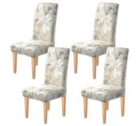 Dioxide Coprisedie con Schienale Elastico,Rivestimenti per Sedie con Stampa Moderna,Universali Copri Sedia da Cucina Elasticizzati, Moderno Fodera Sedia per Soggiorno,Cucina,Casa(Luce e Fiori,4PC)