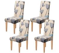 Dioxide Coprisedie con Schienale Elastico,Rivestimenti per Sedie con Stampa Moderna,Universali Copri Sedia da Cucina Elasticizzati, Moderno Fodera Sedia per Soggiorno,Cucina,Casa(Tarassaco,4PC)