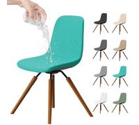 Dioxide Coprisedie con Schienale Impermeabile 4 pezzi,Copri Sedia da Cucina Elasticizzato,Copri Sedie Soggiorno Universale Facile da Installare e Pulire,Decorazione per Hotel,Ristorante (Blu)