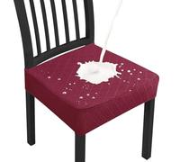Dioxide Coprisedie Cucina e Sala da Pranzo Tessuto Elasticizzato Morbido e Traspirante, Fodera Rimovibile e Lavabile, Protezione Anti Polvere, Design Elegante e Moderno(Red/Rosso,4PC)