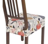 Dioxide Coprisedie Elasticizzato Tessuto Jacquard Antimacchia,Copri Sedia Facile Installare Doppia Cintura Regolabile,Fodere per sedie Traspirante e Lavabile,Decorazione della casa(Stampa Bianca)