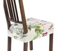 Dioxide Coprisedie Elasticizzato Tessuto Jacquard Antimacchia,Copri Sedia Facile Installare Doppia Cintura Regolabile,Fodere per sedie Traspirante e Lavabile,Decorazione della casa(Stampa Verde)