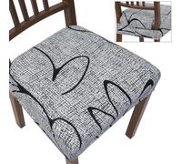 Dioxide Coprisedie Elasticizzato Tessuto Jacquard Antimacchia,Copri Sedia Facile Installare Doppia Cintura Regolabile,Fodere per sedie Traspirante e Lavabile,Decorazione della casa(Stampa Grigio)