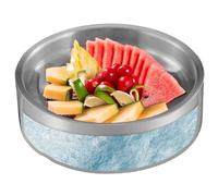 Dip chiller ciotola - vassoio ghiacciato in acciaio inossidabile | Vassoi di porzione fredda | Ciotola di insalata in acciaio inossidabile | Piatti da servizio all'aperto con coperchi | Ciotole di ghi
